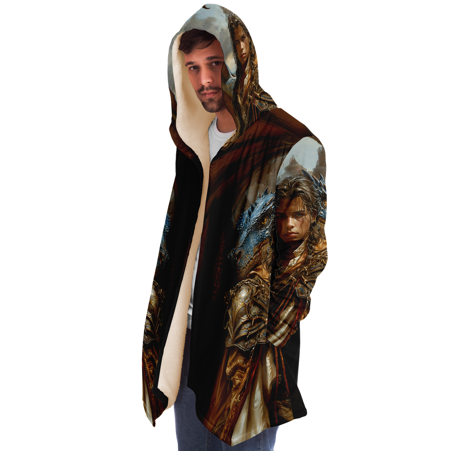 Adventurous Rogue And His Skyward Sidekick Microfleece Cloak