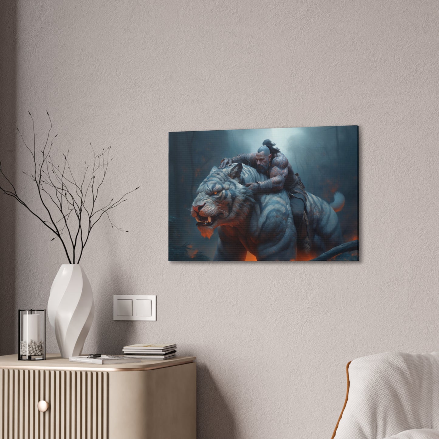 "Tiger Rider"  Canvas Stretched, 0.75" - Print