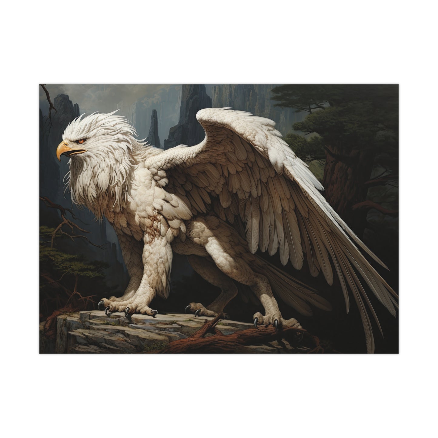 "Forest Sentinel Griffon" Poster - Print