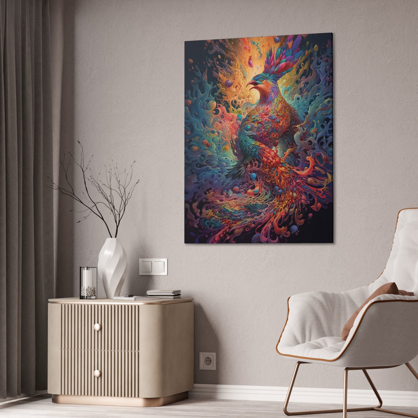 "Liquid Light Phoenix" Canvas Stretched, 0.75" - Print