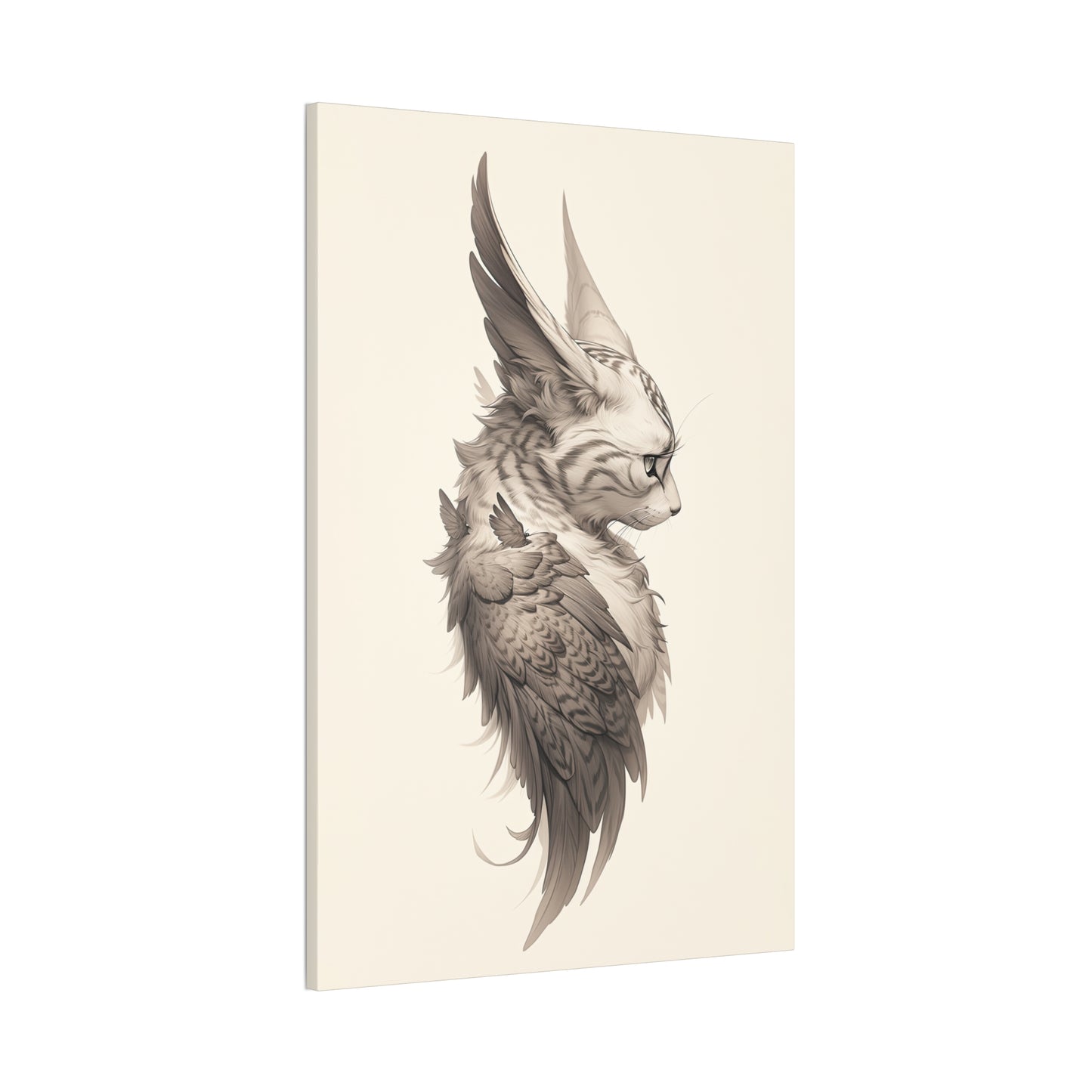 "Wing Eared Cat" Canvas Stretched, 0.75" - Print