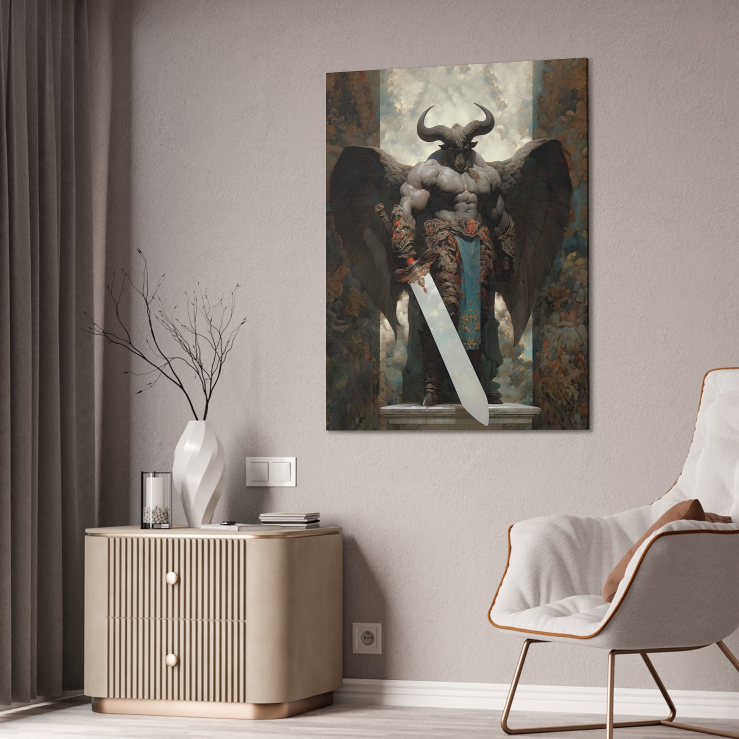 "Winged Minotaur" Canvas Stretched, 0.75" - Print