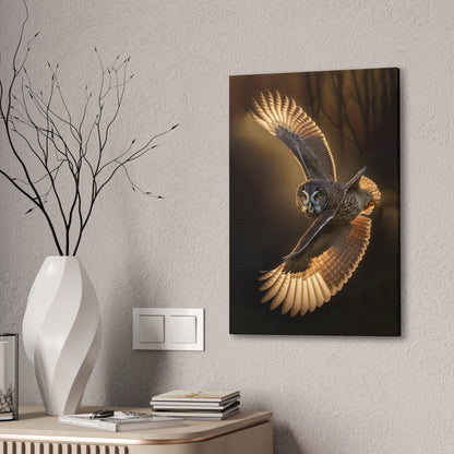 "Aerial Twister Owl" Canvas Stretched, 0.75" - Print