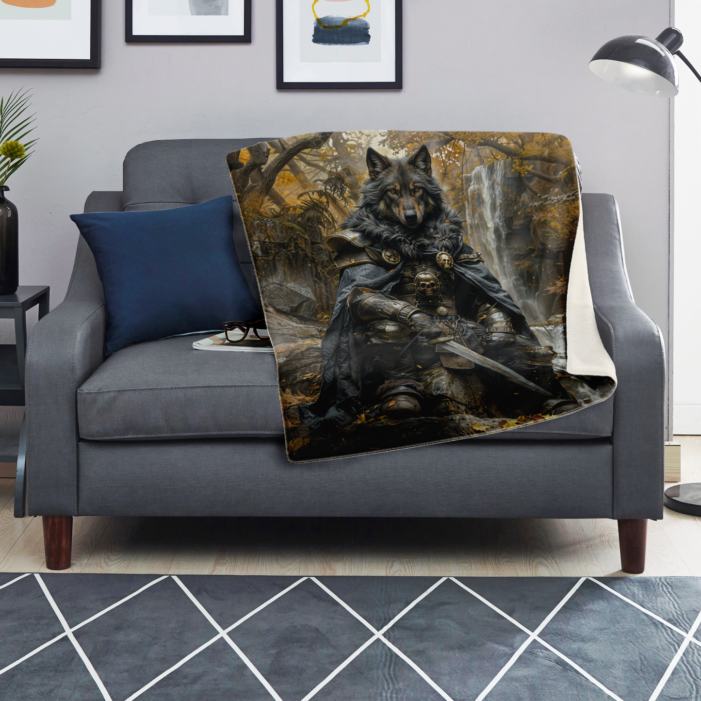 Dark Wolf Premium Microfleece Blanket