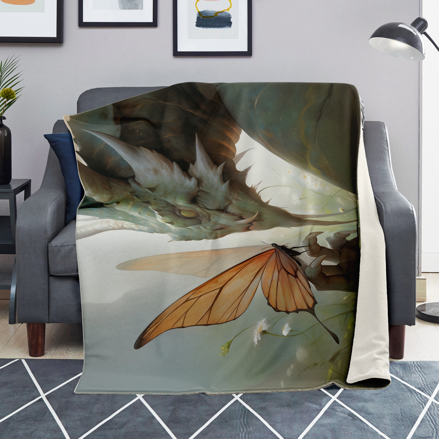 Fire and Flutter Premium Microfleece Blanket