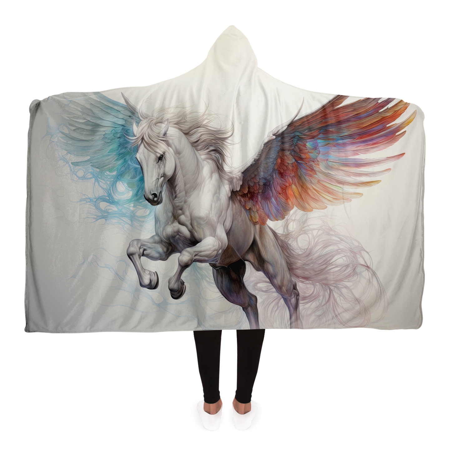 Aqua Fire Pegasus Hooded Blanket