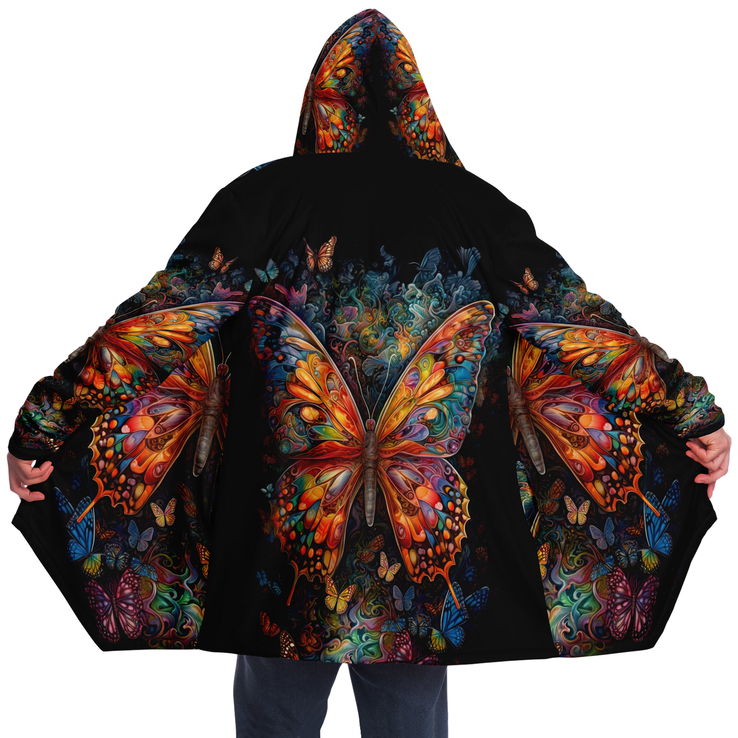 Psychedelic Monarch Microfleece Cloak