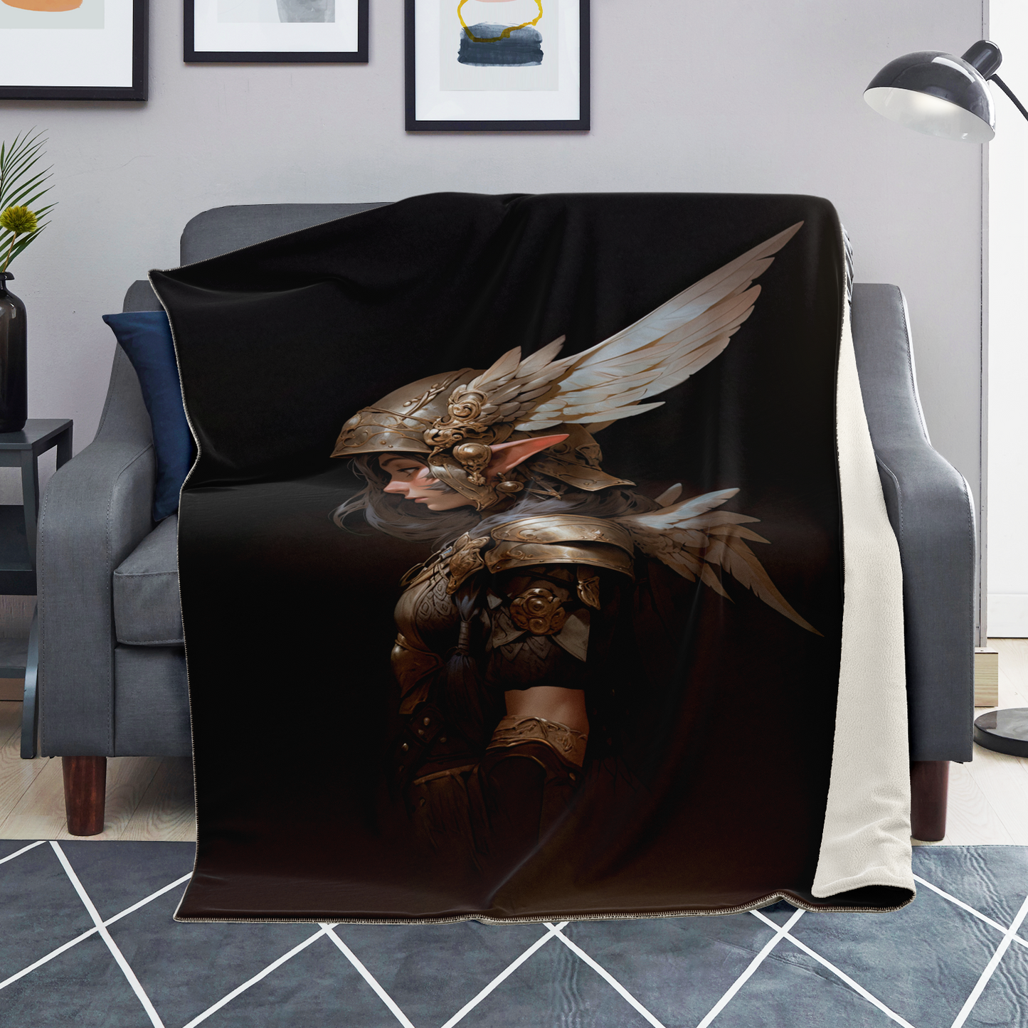 Feather Fae Soldier Premium Microfleece Blanket - AOP