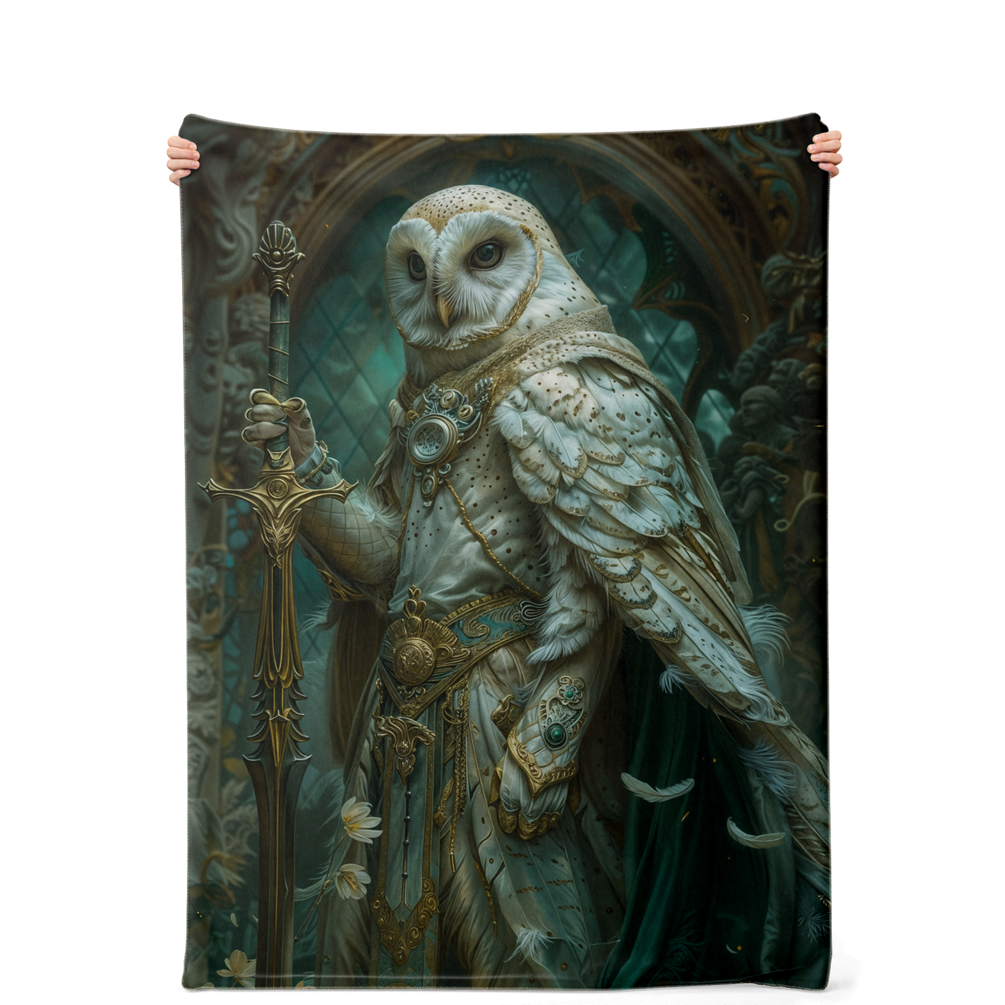 Whitewing Of The Feathered Dawn Premium Microfleece Blanket