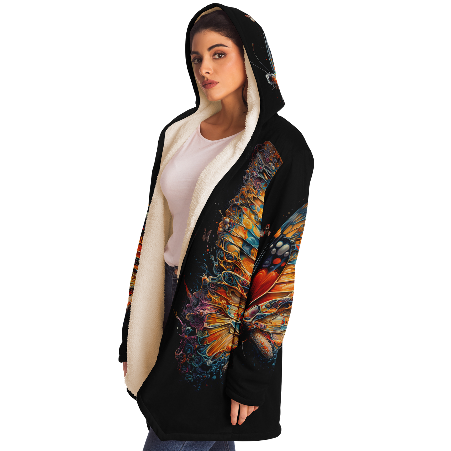 Liquid Mirage Butterfly Microfleece Cloak