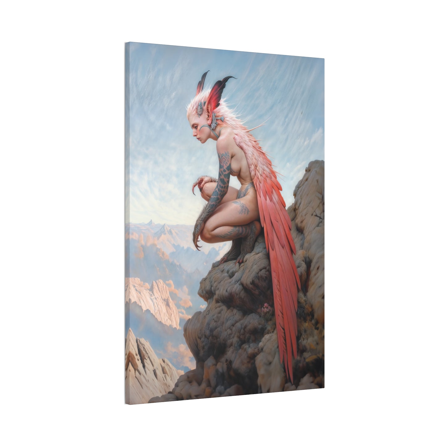 "The Crimson Harpy's Oath" Canvas Stretched, 0.75" - Print