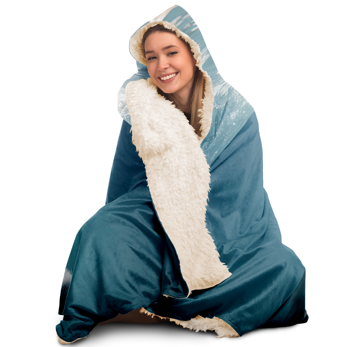 Unicorns Aquatic Escapade Hooded Blanket