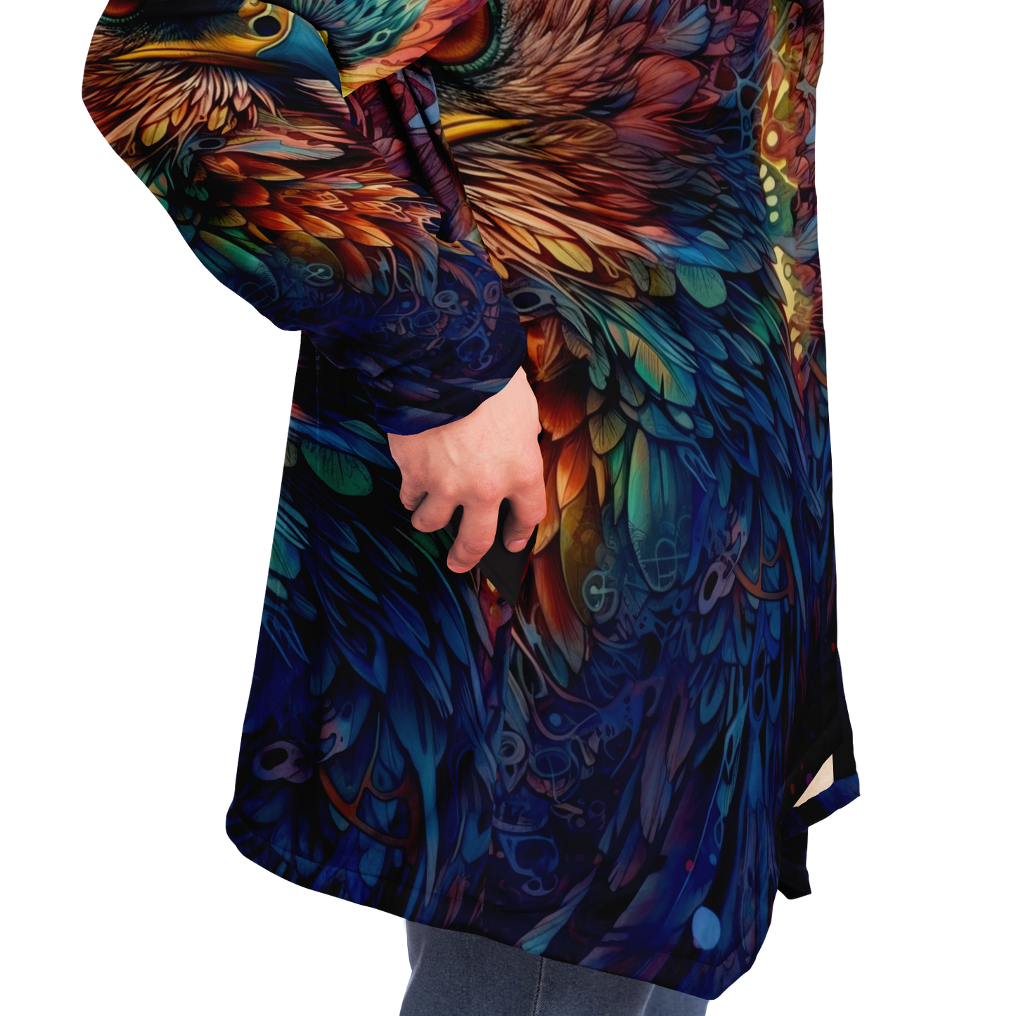 Rainbow Winged Falcon Microfleece Cloak