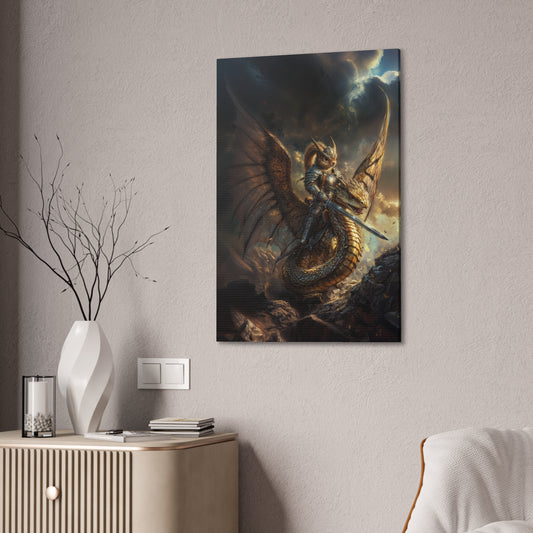 "Winged Fury of the Squirrel Rider!" Canvas Stretched, 0.75" - Print