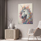 "Fluro Unicorn" Canvas Stretched, 0.75" - Print