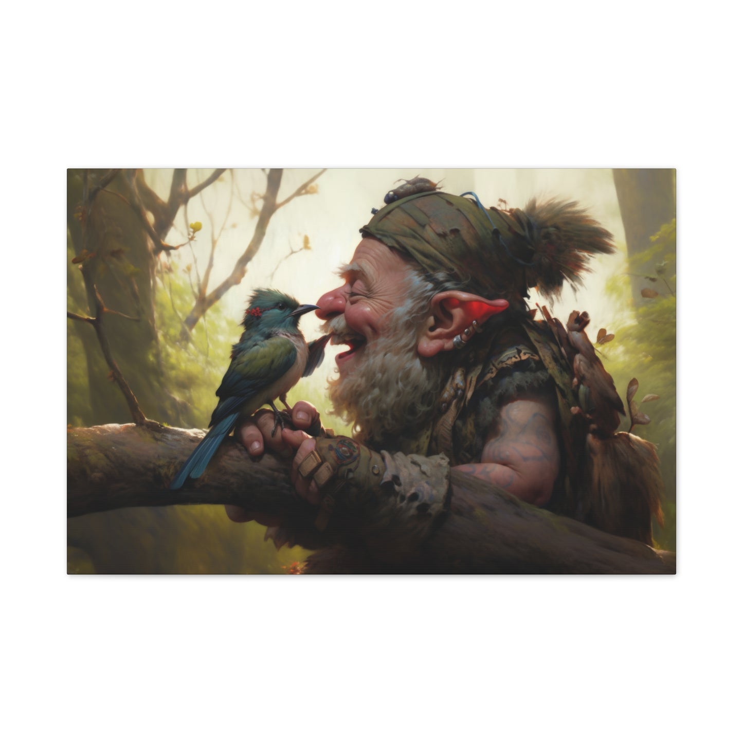 "Feathered Jester"  Canvas Stretched, 0.75" - Print