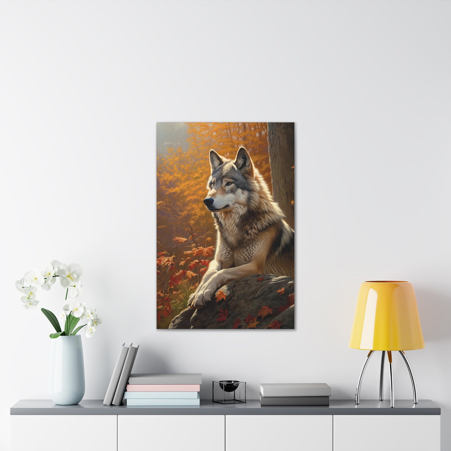 "Watcher Wolf" Canvas Stretched, 0.75" - Print