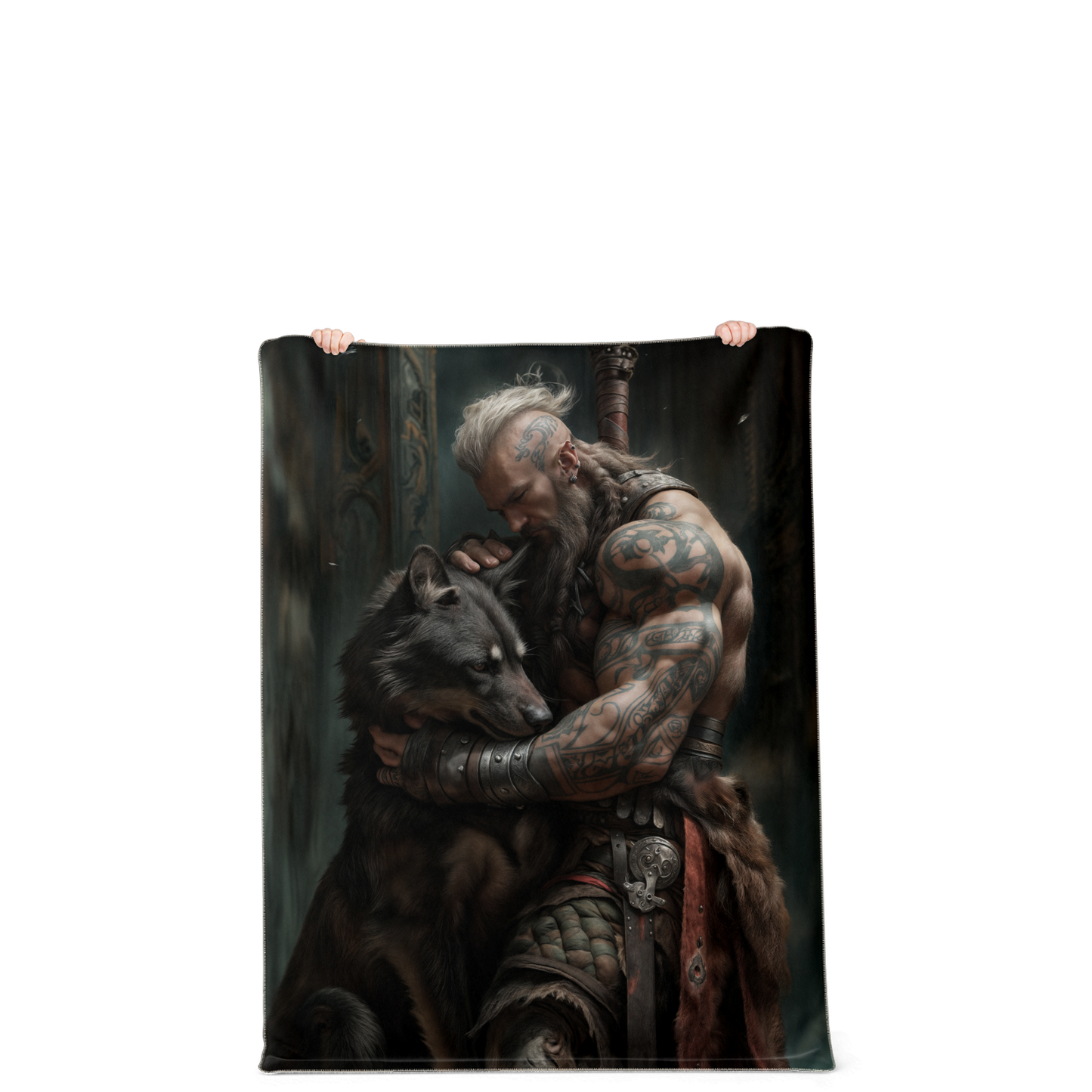 A Vikings Best Friend Premium Microfleece Blanket