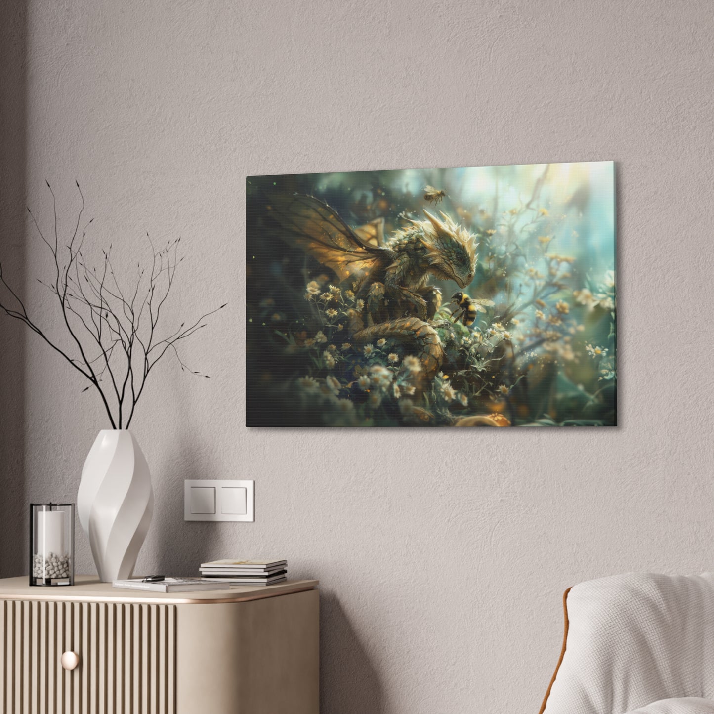 "Bumble Dragon"  Canvas Stretched, 0.75" - Print