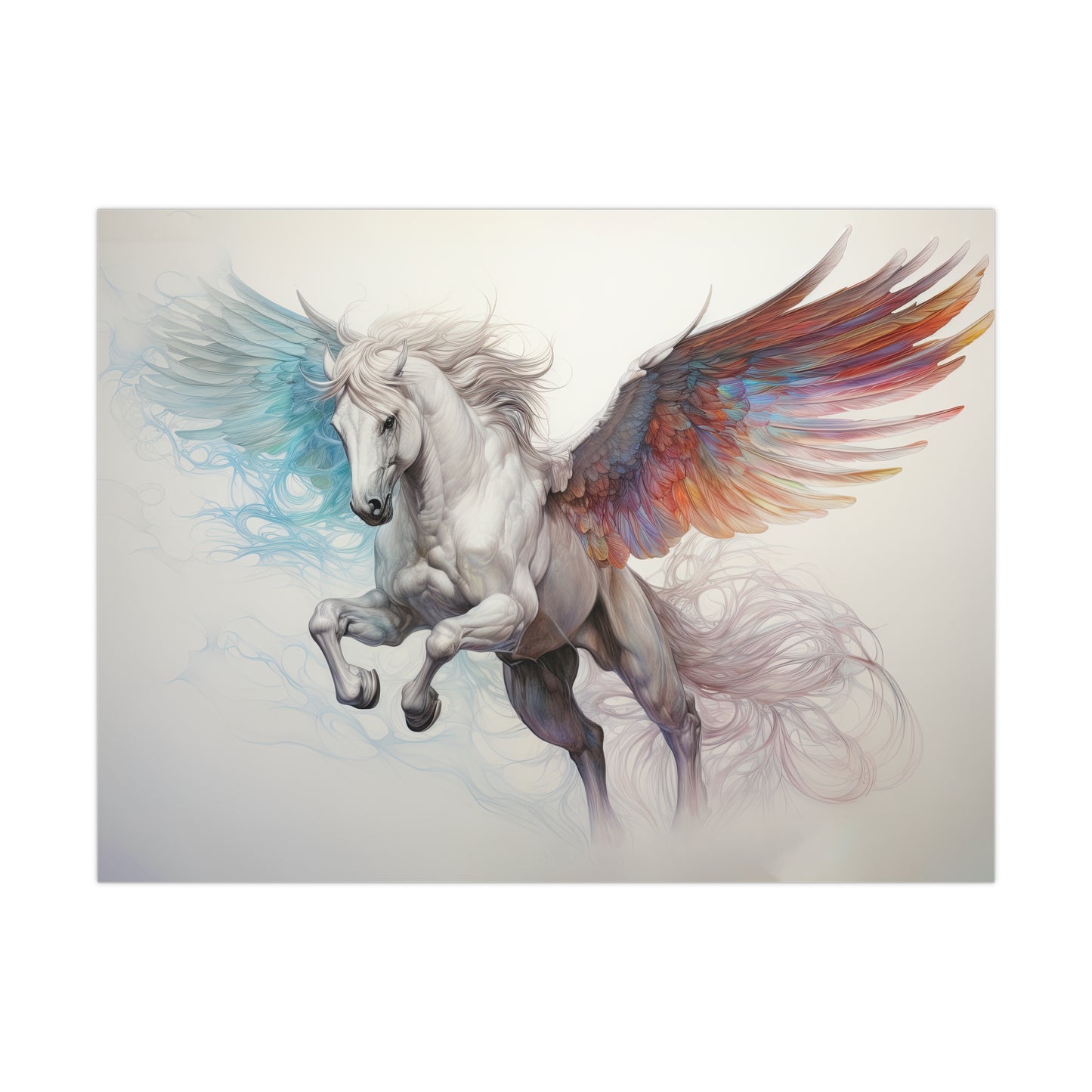 "Aqua Fire Pegasus" Poster - Print