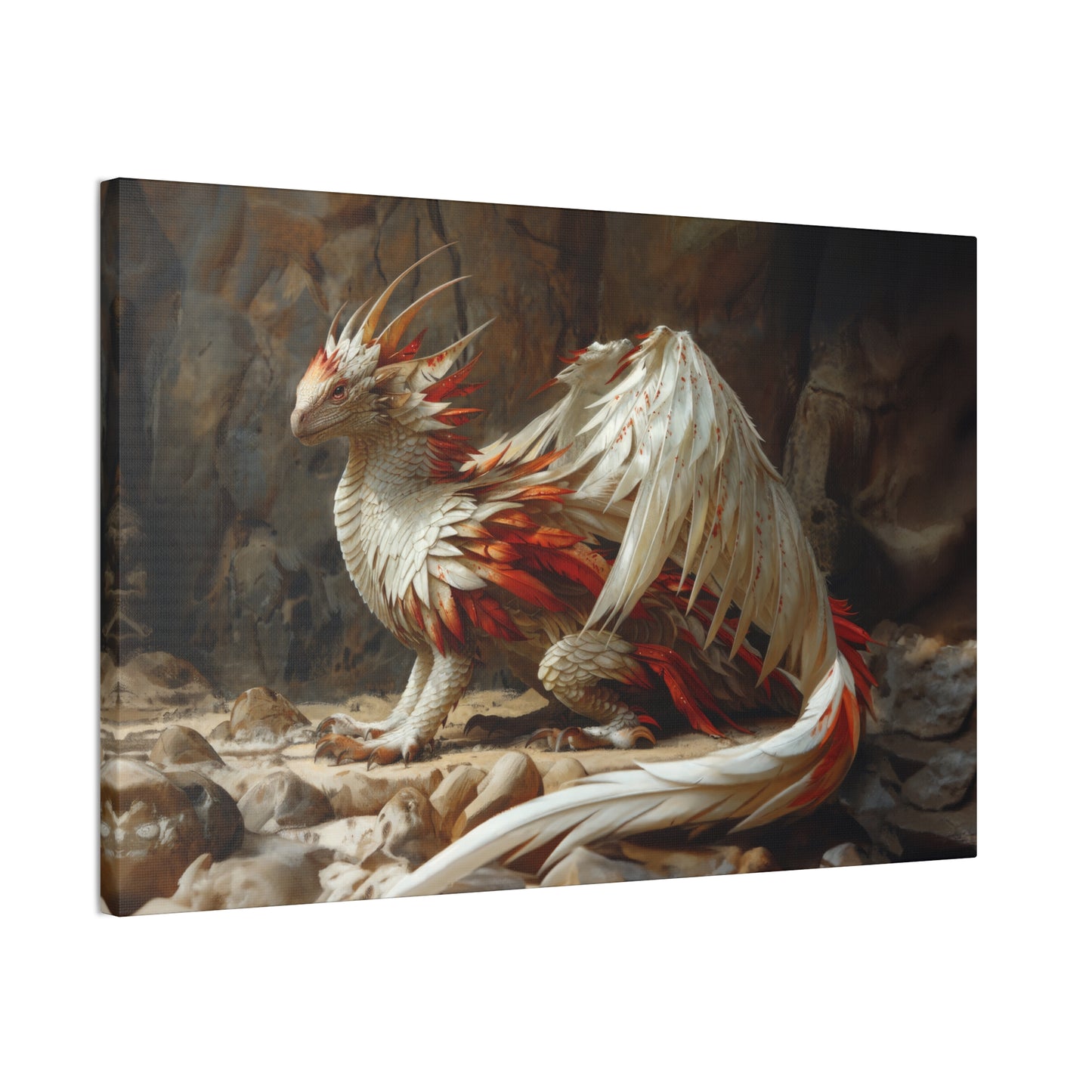 "Snowfire Dragon"  Canvas Stretched, 0.75" - Print