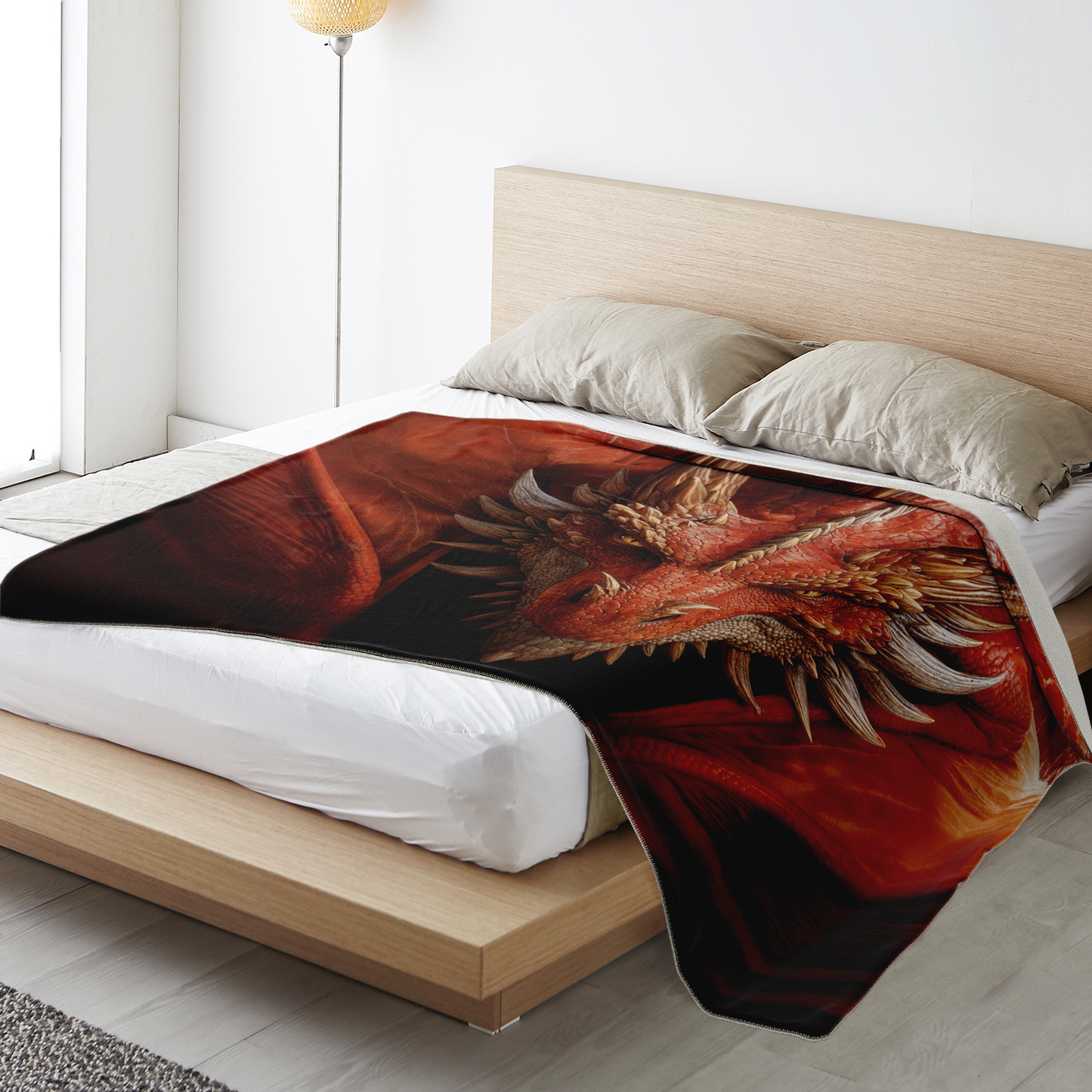 Fiery Gaze Premium Microfleece Blanket