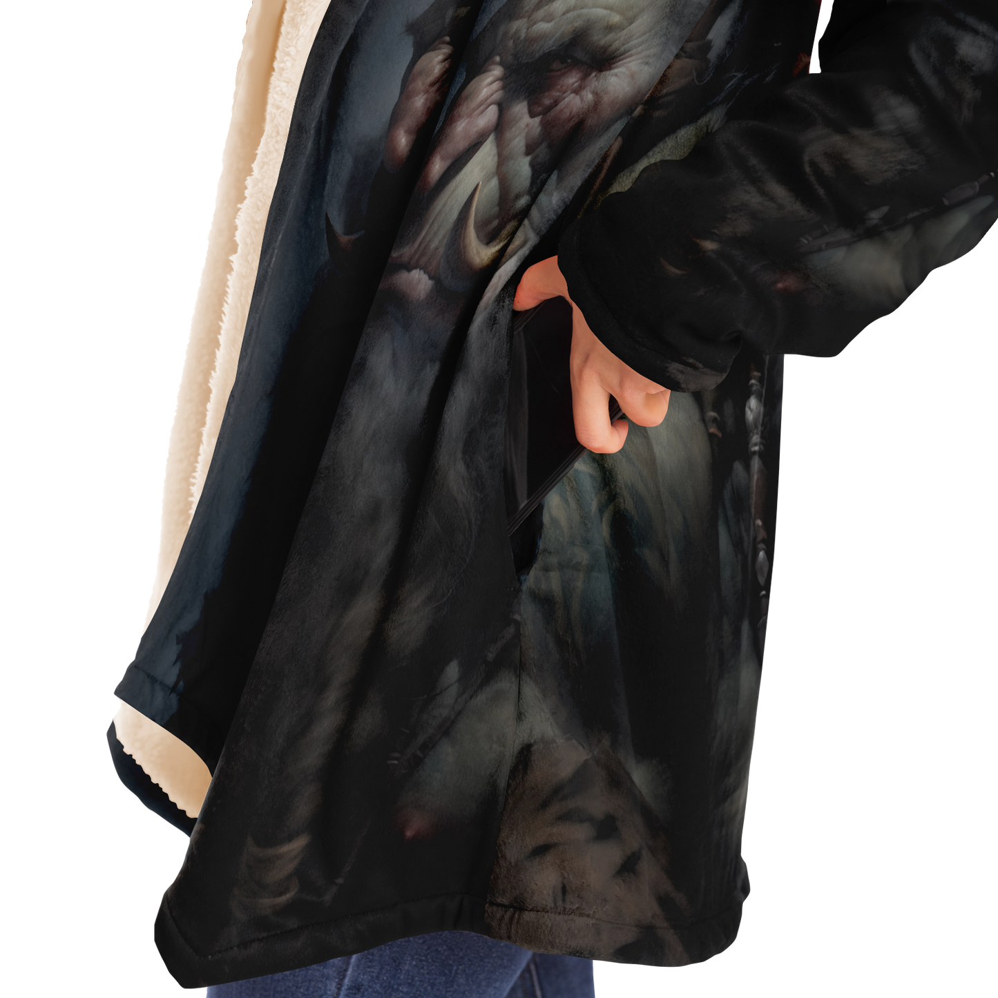 Troll Warrior Portrait Microfleece Cloak