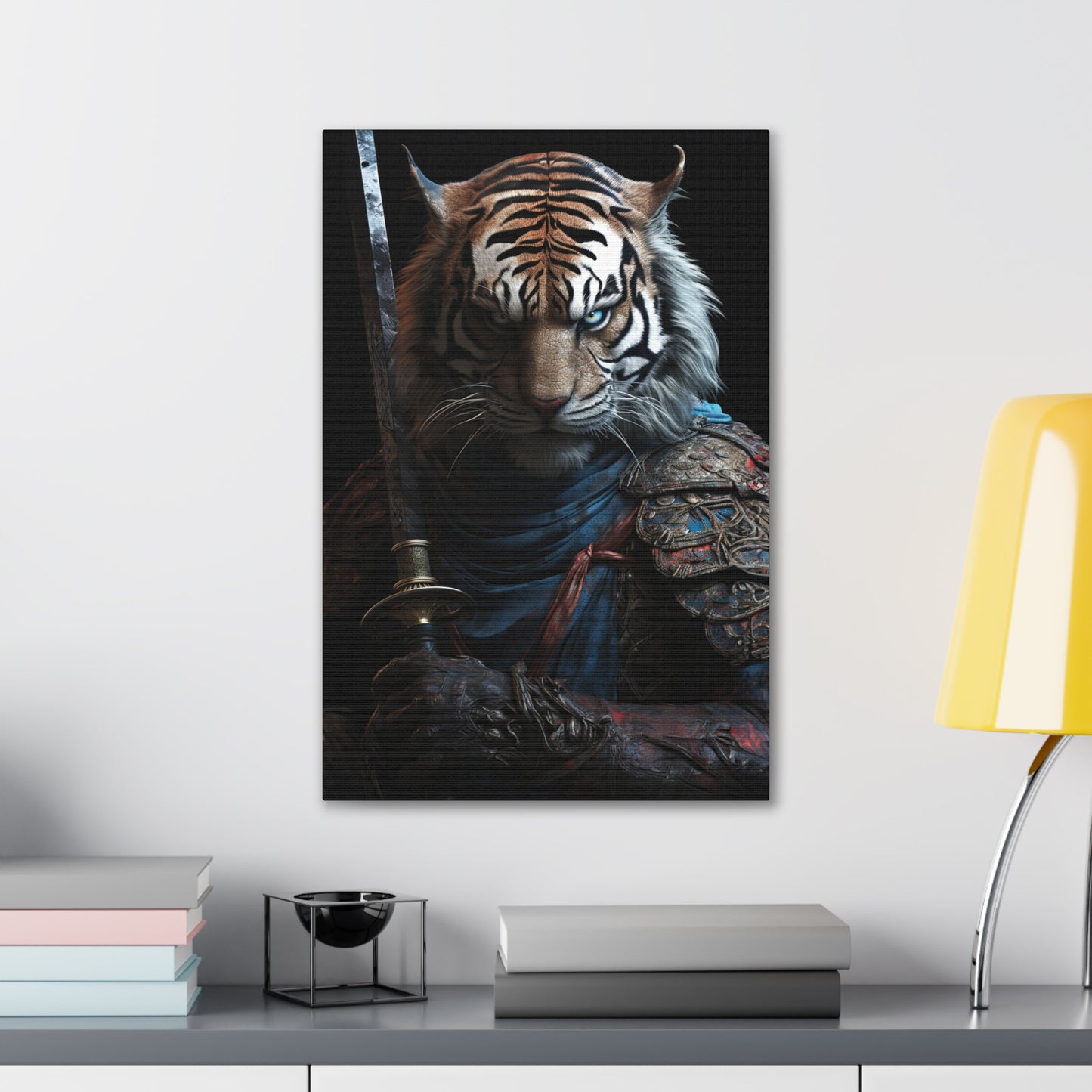 "Tiger Samurai" Canvas Stretched, 0.75" - Print