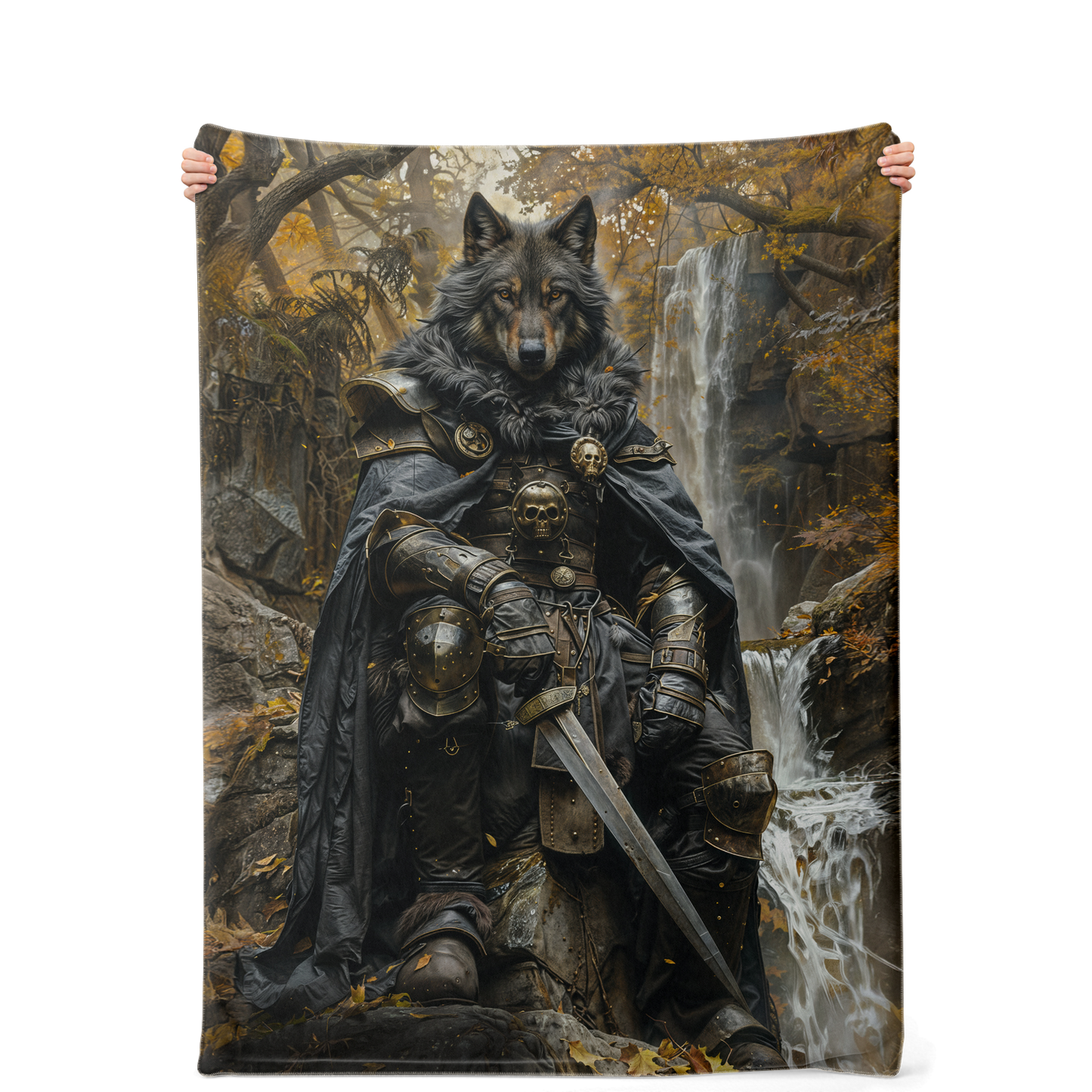 Dark Wolf Premium Microfleece Blanket