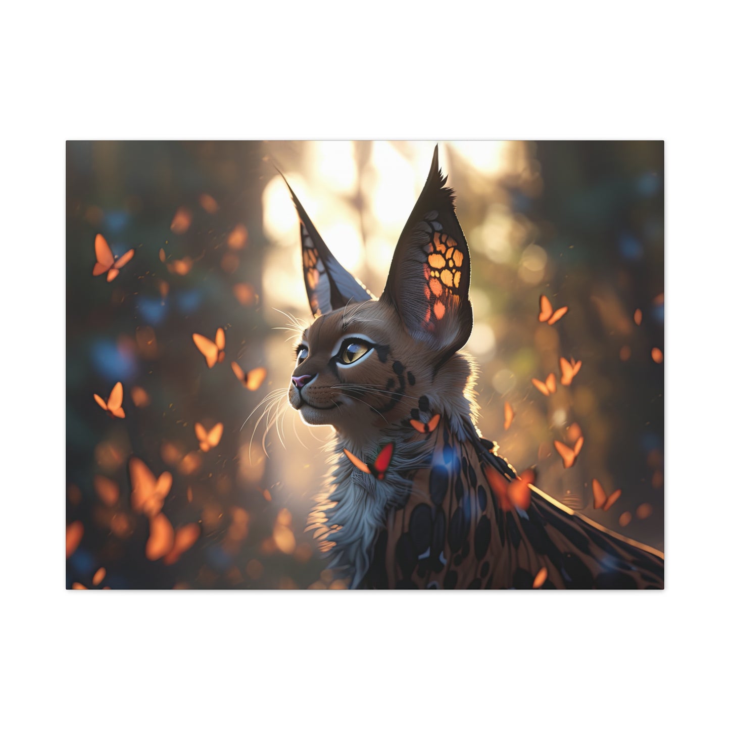 "Butterfly Cat"  Canvas Stretched, 0.75" - Print