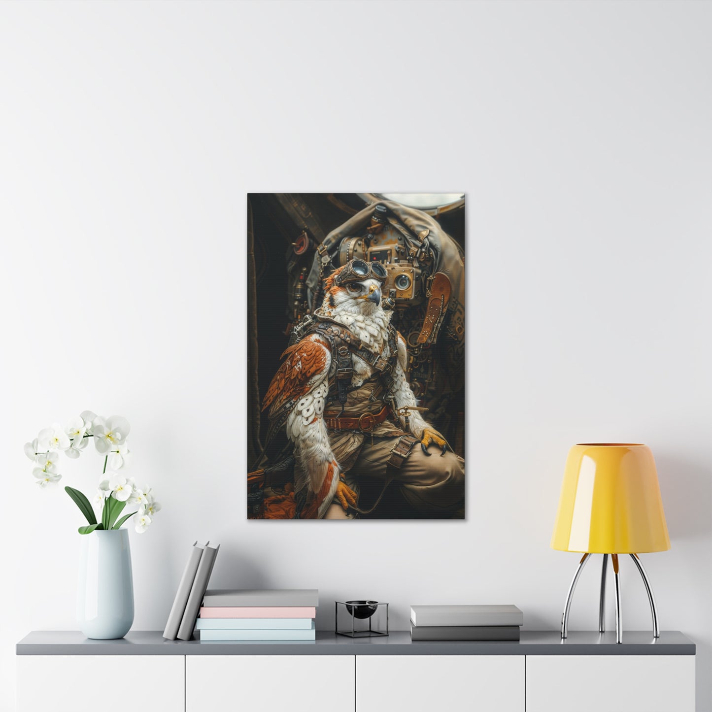 "Time Pilot Falconeer" Canvas Stretched, 0.75" - Print