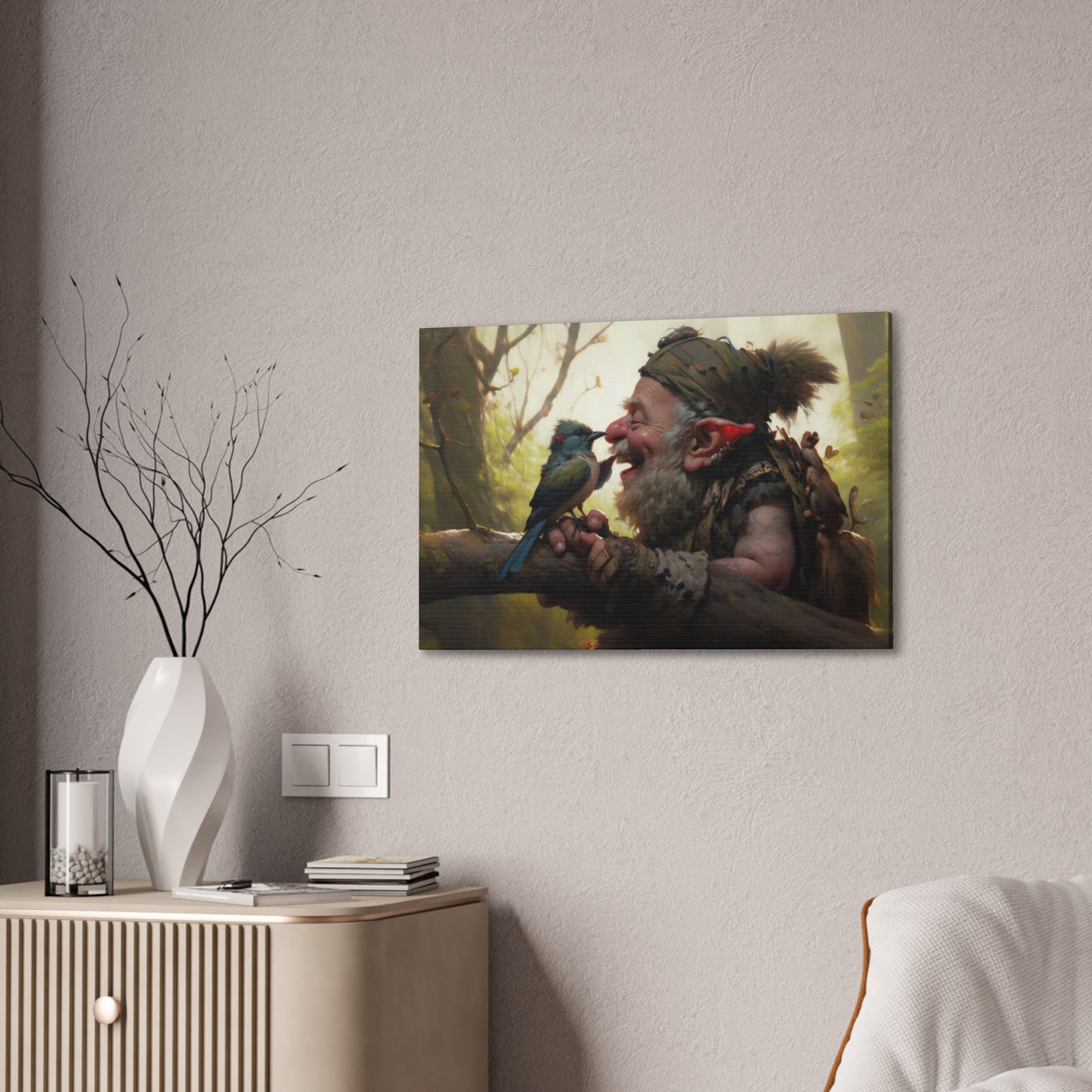 "Feathered Jester"  Canvas Stretched, 0.75" - Print