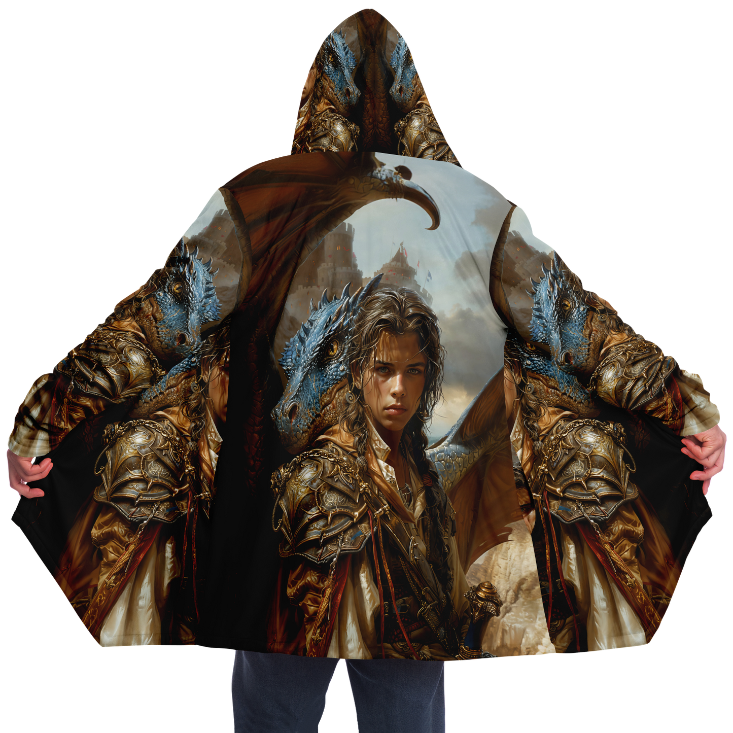 Adventurous Rogue And His Skyward Sidekick Microfleece Cloak