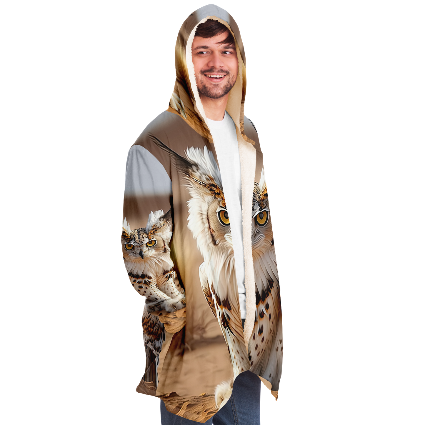 Lynx Owl Microfleece Cloak