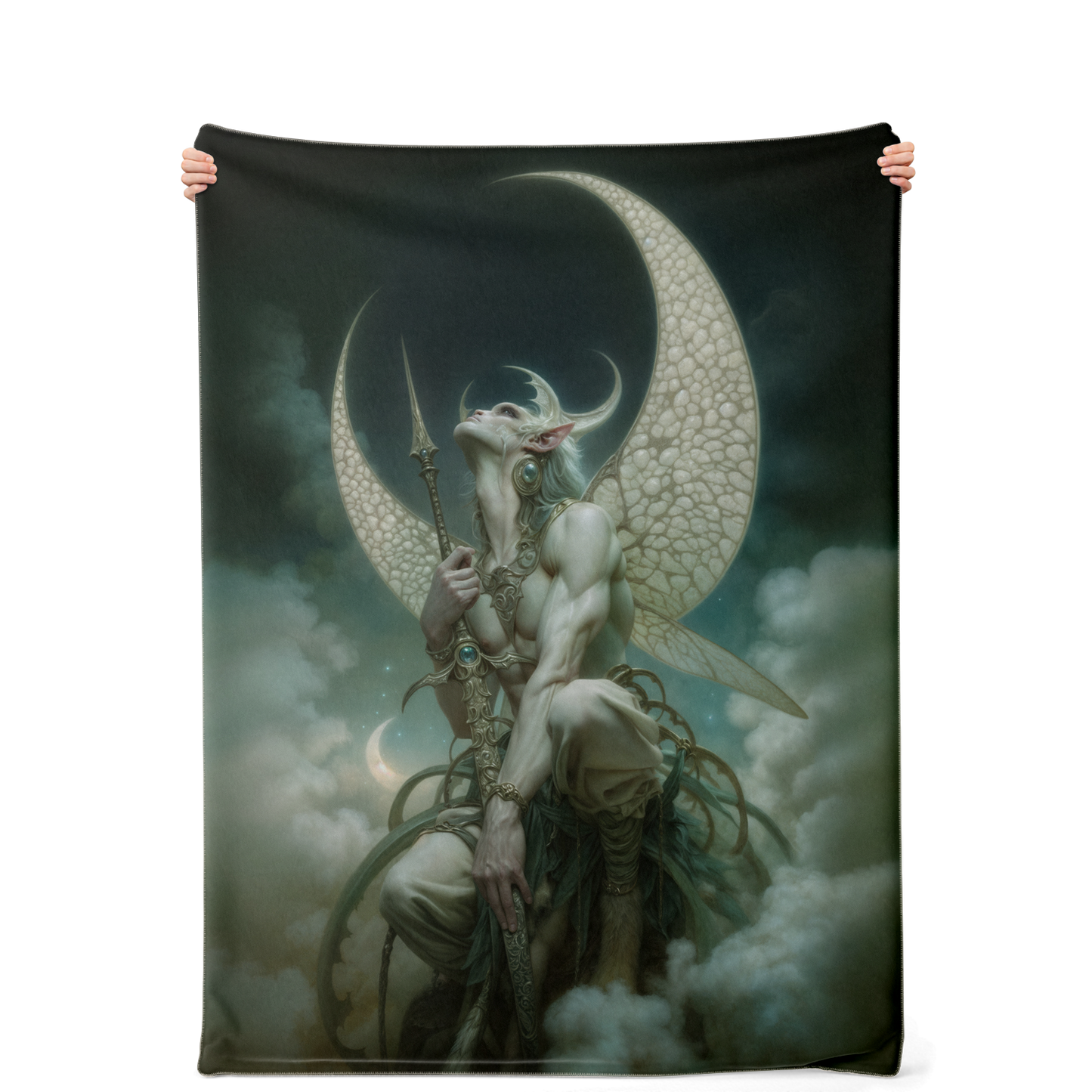 The Eternal Moons Celestial Warrior Premium Microfleece Blanket