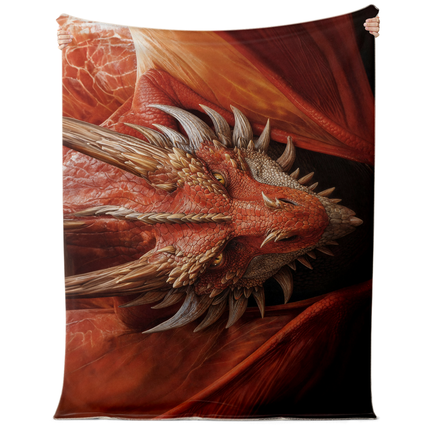 Fiery Gaze Premium Microfleece Blanket