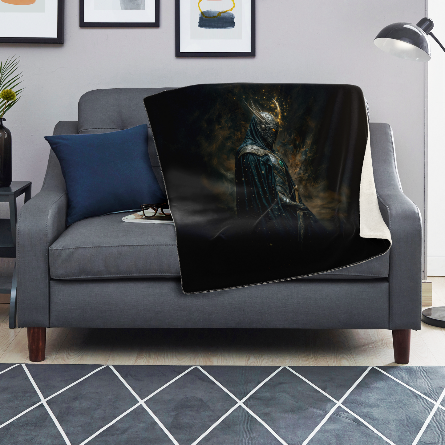 Shadows Of The Eternal Knight Premium Microfleece Blanket