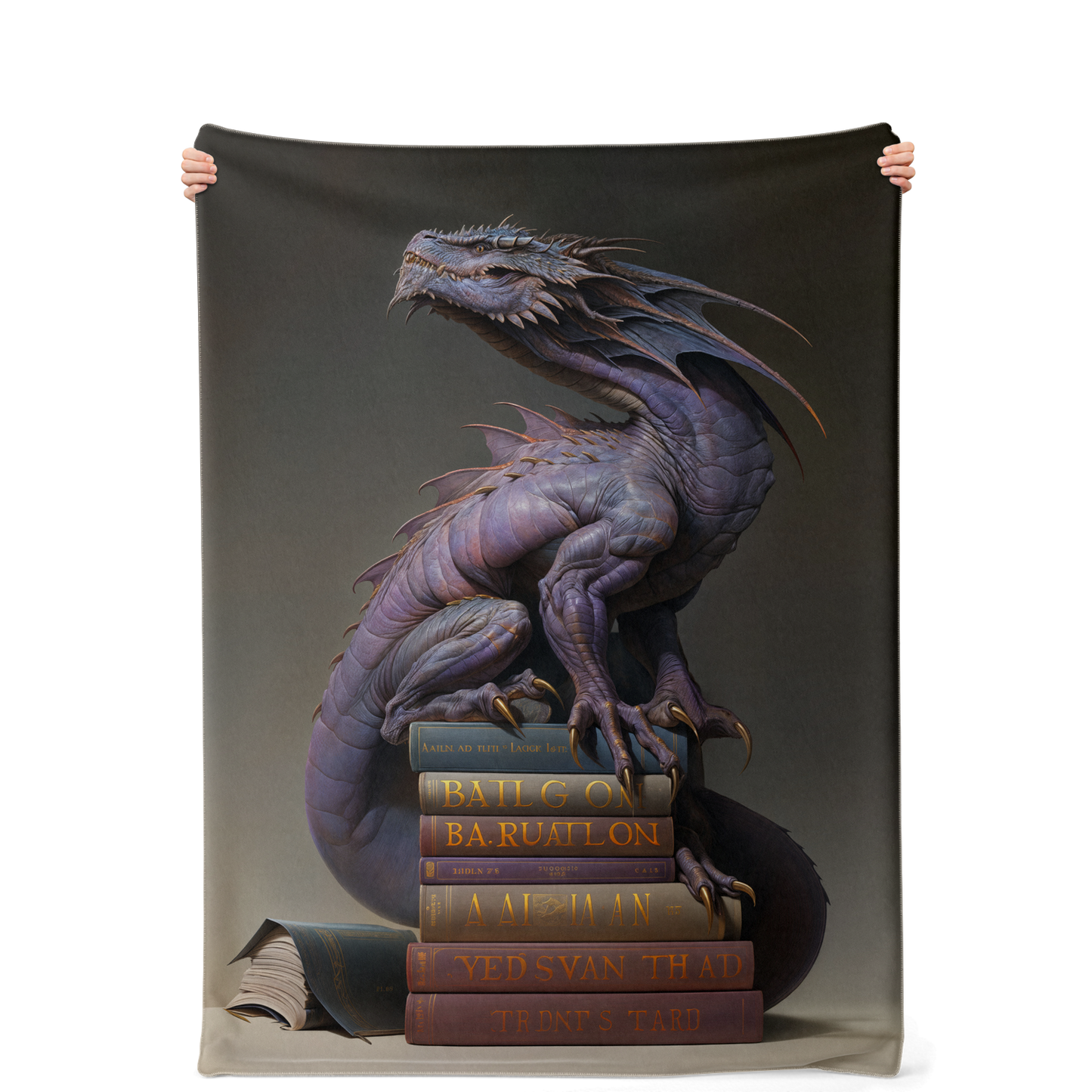 Book Wyrm Premium Microfleece Blanket