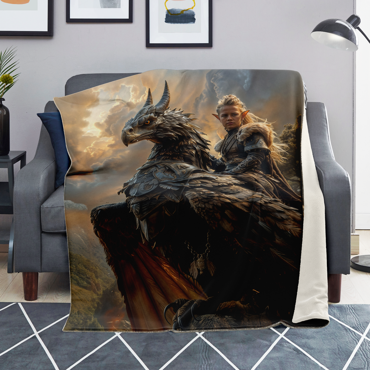 Black Rider Premium Microfleece Blanket