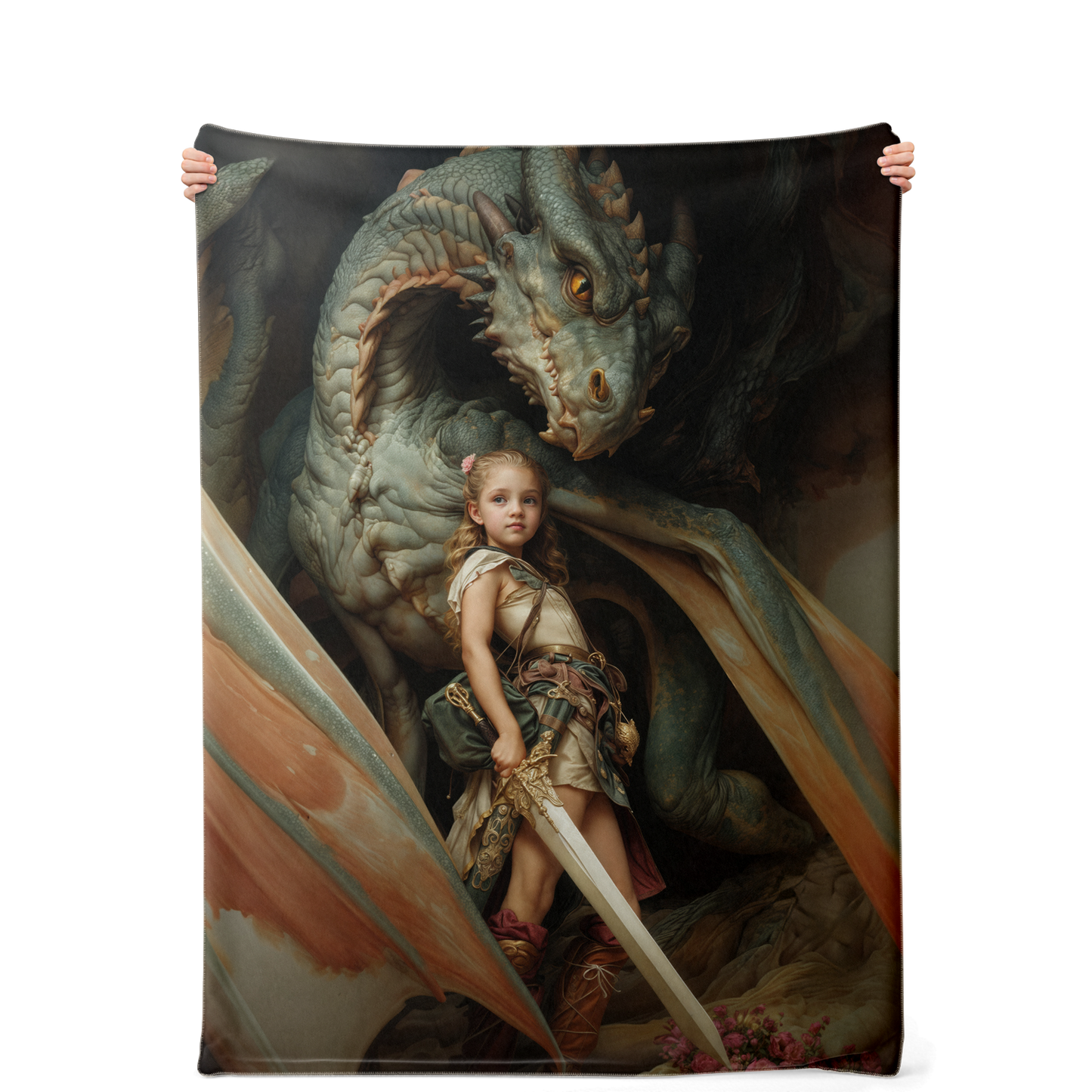 Little Maiden Warrior Premium Microfleece Blanket