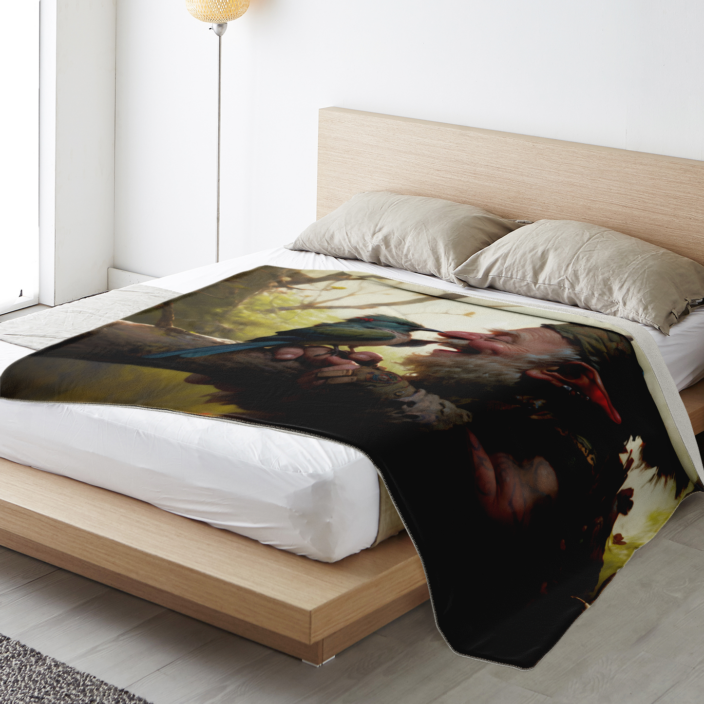 Feathered Jester Premium Microfleece Blanket