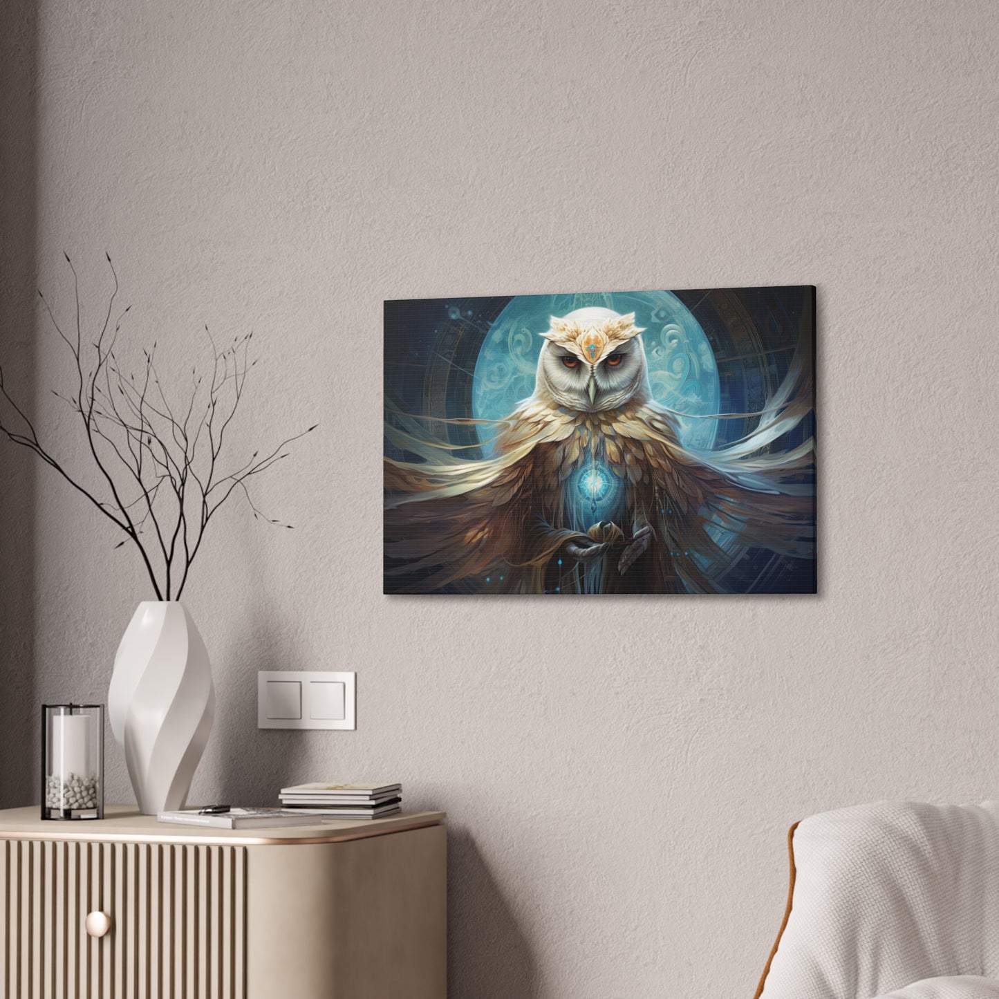 "Owl Deity"  Canvas Stretched, 0.75" - Print