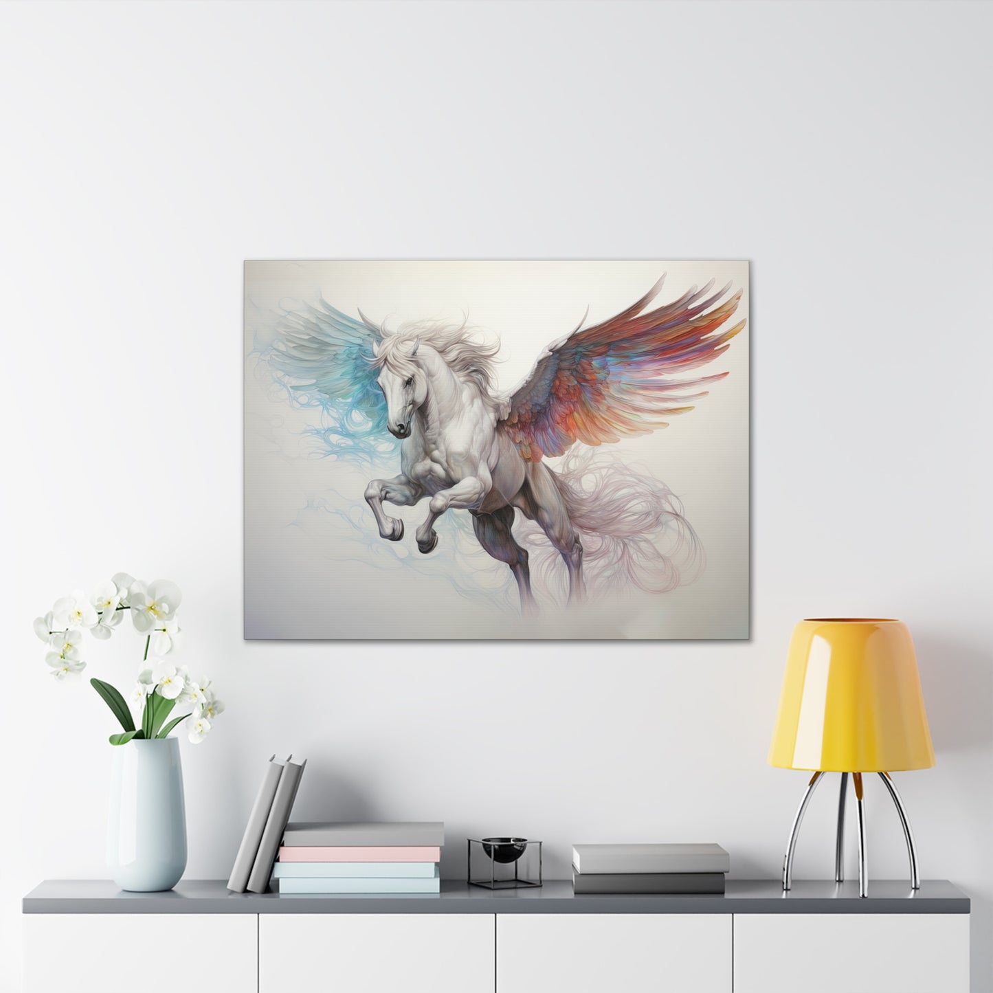 "Aqua Fire Pegasus"  Canvas Stretched, 0.75" - Print