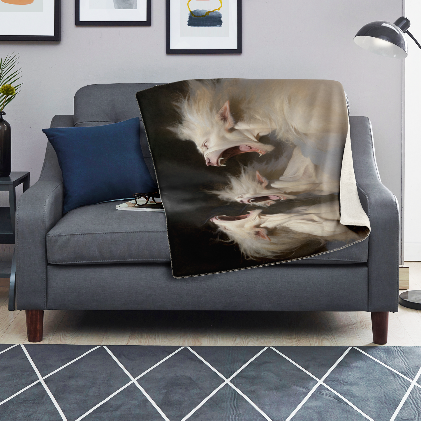 Albino Werewolf Chorus Premium Microfleece Blanket