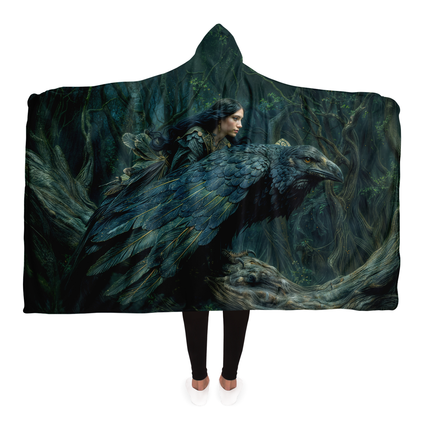 Lady of The Crows Hooded Blanket