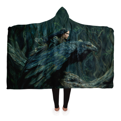 Lady of The Crows Hooded Blanket