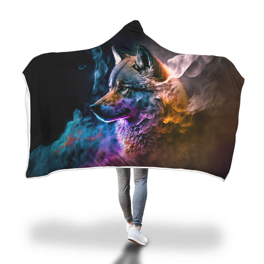 Purple Haze Wolf Hooded Blanket