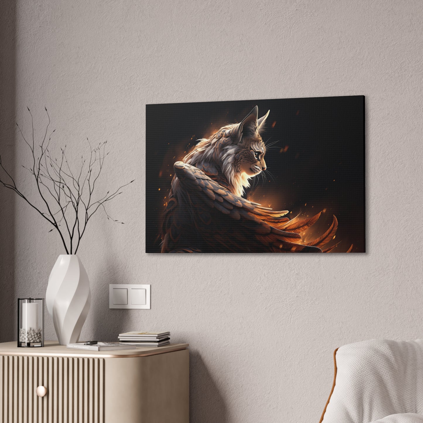 "Wings Of Sparks And Whiskers"  Canvas Stretched, 0.75" - Print