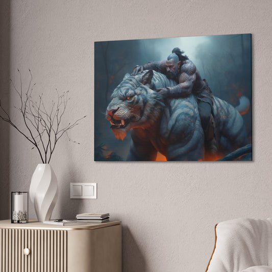 "Tiger Rider"  Canvas Stretched, 0.75" - Print