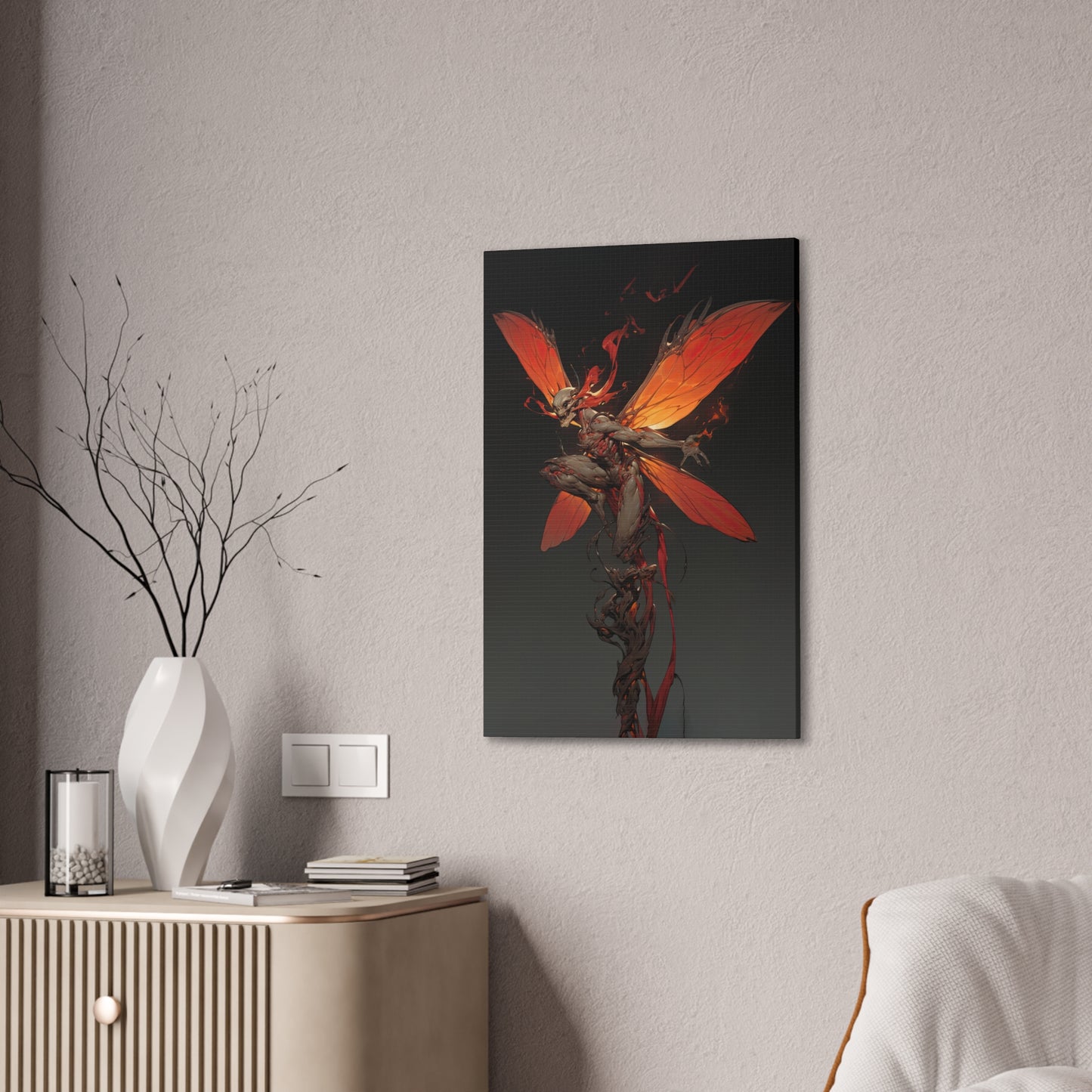 "Flaming Dragonspryte" Canvas Stretched, 0.75" - Print